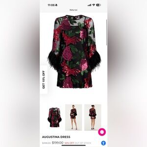 LIKELY AUGSTINA FEATHER MINI DRESS